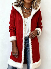Women's Casual Christmas Patchwork Contrast Color Jacket