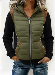 Women's Casual Knitted Paneled Cotton Coat