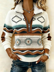 Women'S Casual Color-Blocked Pullover Sweatshirt