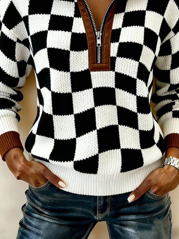 Women'S Casual Color-Blocked Pullover Sweatshirt