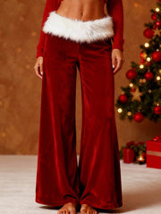 Women's Christmas Contrast Loose Pants