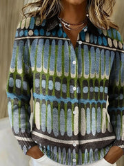 Women's Autumn/Winter Contrast Print Cardigan