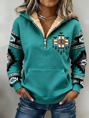 Women'S Casual Loose Color-Blocked Sweatshirt