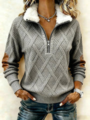Women'S Casual Loose Color-Blocked Sweatshirt
