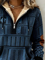 Women'S Casual Loose Printed Hooded Sweatshirt