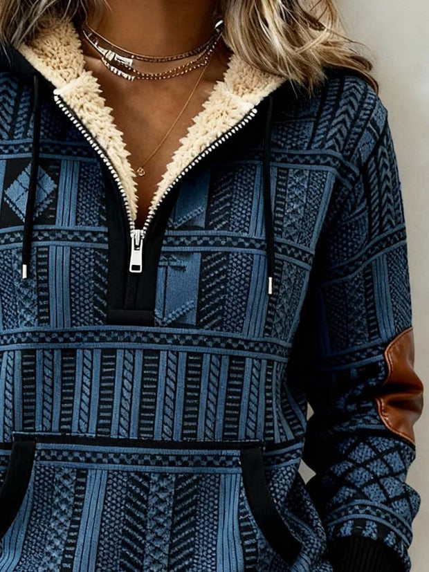 Women'S Casual Loose Printed Hooded Sweatshirt