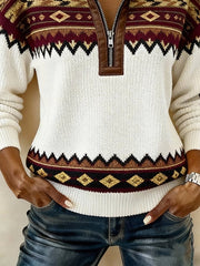 Women'S Casual Color-Blocked Pullover Sweatshirt