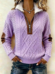 Women'S Casual Loose Color-Blocked Sweatshirt