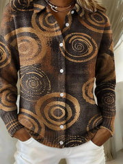 Women's Autumn/Winter Contrast Print Cardigan