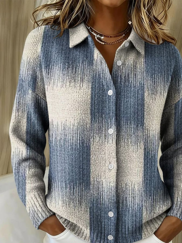 Women's Autumn/Winter Contrast Print Cardigan