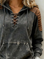 Women'S Casual Color-Blocked Pullover Sweatshirt