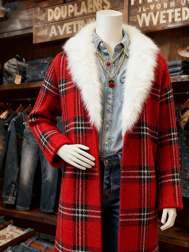 Women's Casual Christmas Color-Blocked Fleece-Lined Warm Jacket