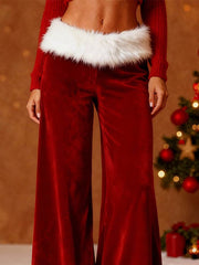 Women's Christmas Contrast Loose Pants
