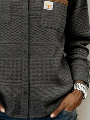 Women'S Casual Color-Blocked Patchwork Shirt