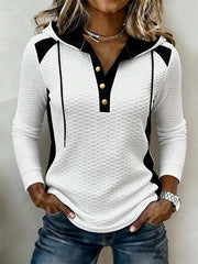 Women'S Casual Color-Blocked Pullover Sweatshirt