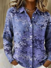 Women's Autumn/Winter Contrast Print Cardigan