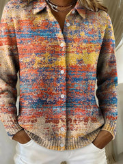 Women's Autumn/Winter Contrast Print Cardigan