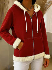 Women's Casual Christmas Patchwork Contrast Color Jacket