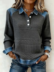 Women'S Casual Printed Patchwork Pullover Sweatshirt