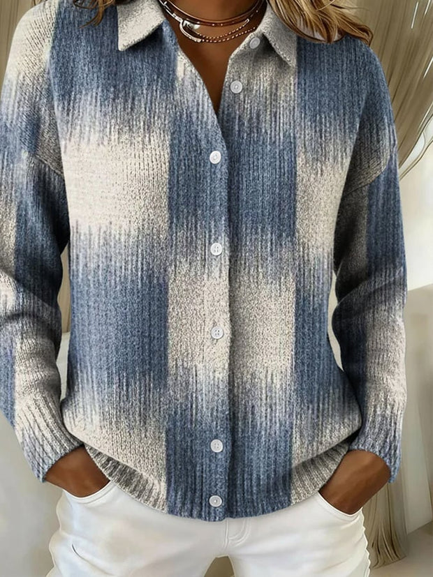 Women's Autumn/Winter Contrast Print Cardigan