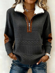 Women'S Casual Loose Color-Blocked Print Sweatshirt