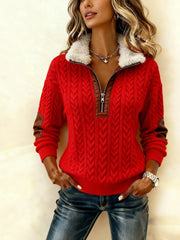 Women'S Casual Loose Color-Blocked Sweatshirt