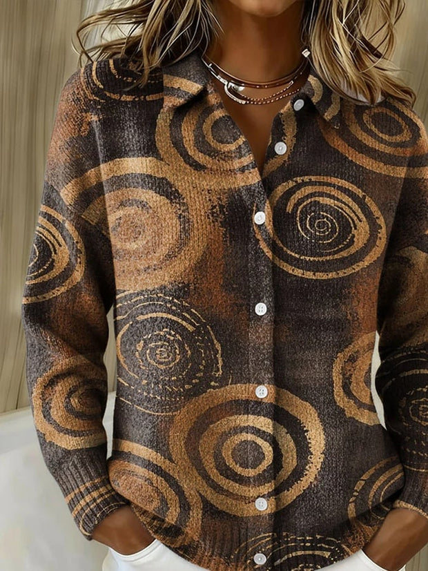 Women's Autumn/Winter Contrast Print Cardigan