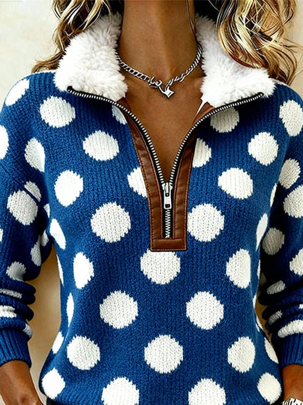 Women'S Casual Color-Blocked Pullover Sweatshirt