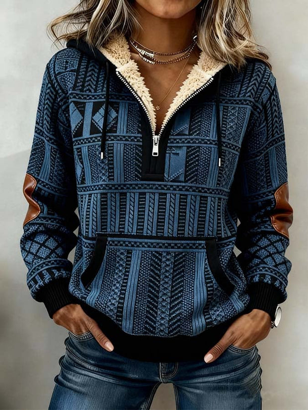 Women'S Casual Loose Printed Hooded Sweatshirt