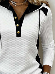 Women'S Casual Color-Blocked Pullover Sweatshirt