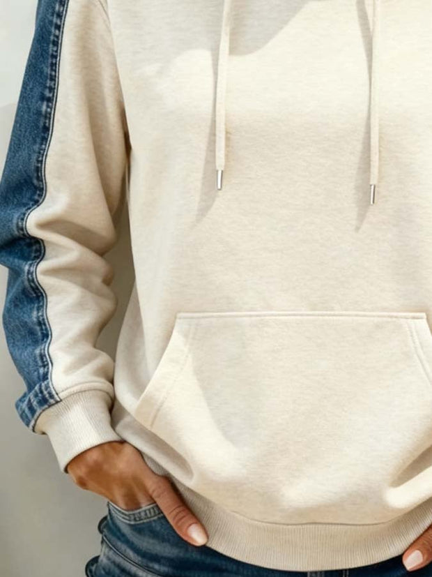 Women'S Casual Color-Blocked Pullover Sweatshirt