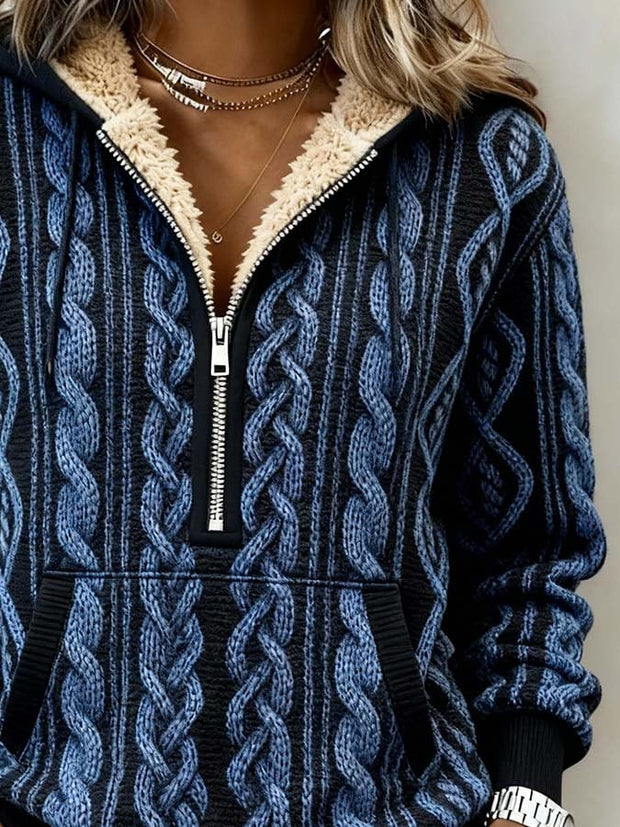 Women'S Casual Loose Printed Hooded Sweatshirt