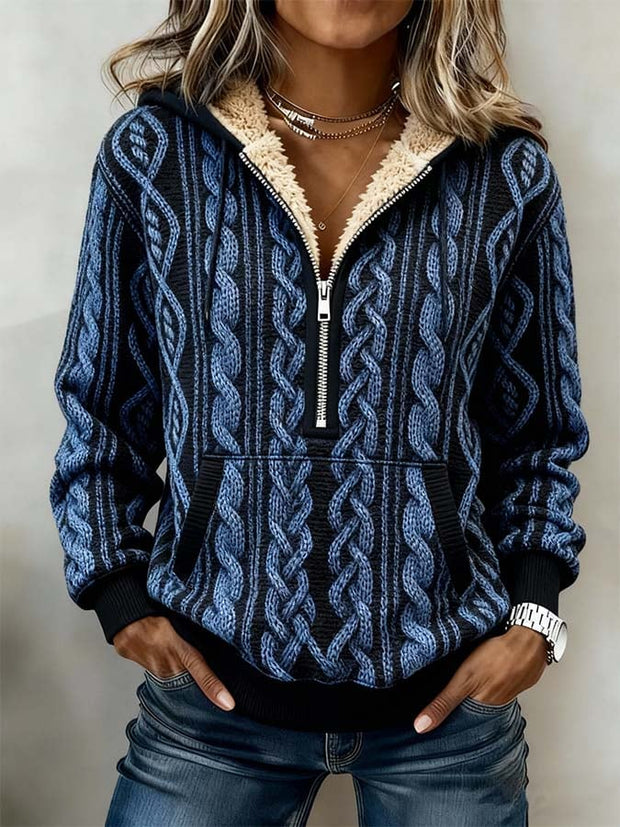 Women'S Casual Loose Printed Hooded Sweatshirt