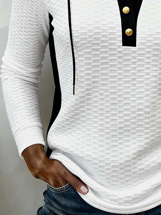 Women'S Casual Color-Blocked Pullover Sweatshirt