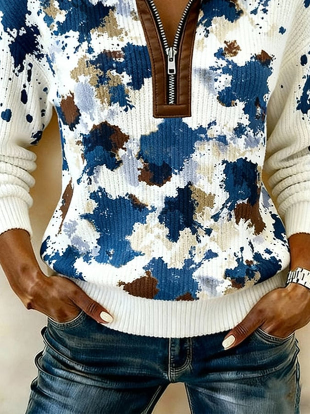 Women'S Casual Color-Blocked Pullover Sweatshirt