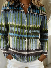 Women's Autumn/Winter Contrast Print Cardigan
