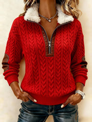 Women'S Casual Loose Color-Blocked Sweatshirt