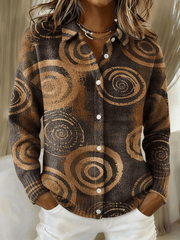Women's Autumn/Winter Contrast Print Cardigan