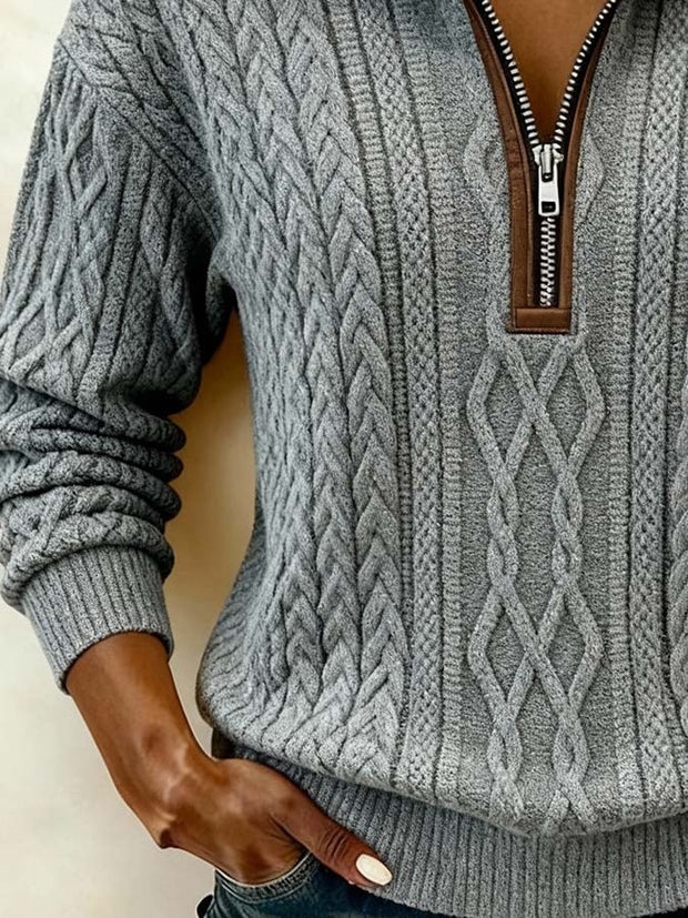 Women'S Casual Loose Color-Blocked Print Sweatshirt