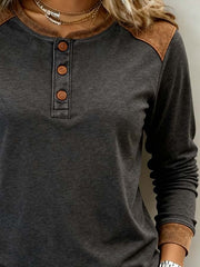 Women'S Casual Color-Blocked Pullover Top