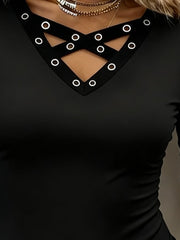 Women's Knitted Casual Leather Patchwork Shawl Sweatshirt