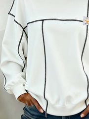 Women'S Casual Color-Blocked Pullover Sweatshirt