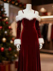 Women'S Casual Christmas Color-Blocked Dress