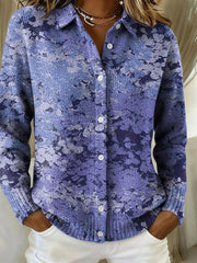 Women's Autumn/Winter Contrast Print Cardigan