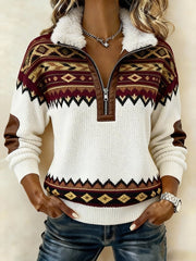 Women'S Casual Color-Blocked Pullover Sweatshirt