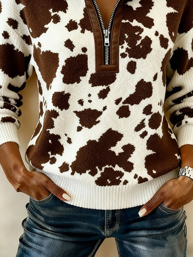 Women'S Casual Color-Blocked Pullover Sweatshirt