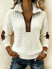 Women'S Casual Loose Color-Blocked Sweatshirt