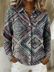 Women's Autumn/Winter Contrast Print Cardigan