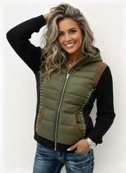 Women's Casual Knitted Paneled Cotton Coat