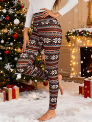 Women's High-Waisted Warm Christmas Print Fleece-Lined Leggings